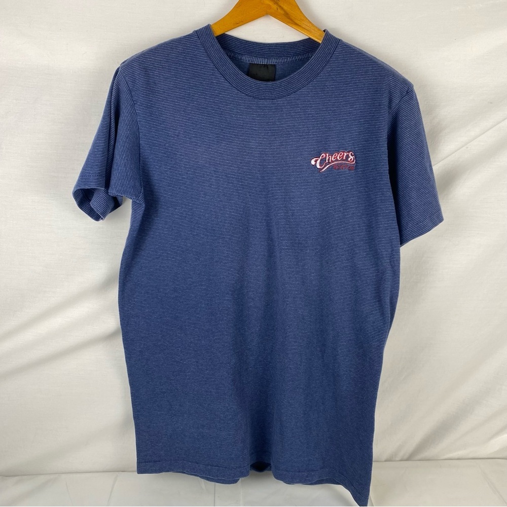 VTG ORIGINAL CHEERS T-SHIRT BOSTON BAR TV SHOW STRIPED RARE NORM sz medium